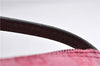 Authentic GUCCI Vintage Hand Bag Pouch Purse GG Canvas Leather 07198 Pink 6453E