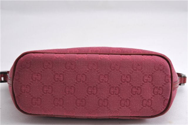Authentic GUCCI Vintage Hand Bag Pouch Purse GG Canvas Leather 07198 Pink 6453E