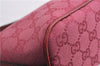 Authentic GUCCI Vintage Hand Bag Pouch Purse GG Canvas Leather 07198 Pink 6453E