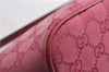 Authentic GUCCI Vintage Hand Bag Pouch Purse GG Canvas Leather 07198 Pink 6453E