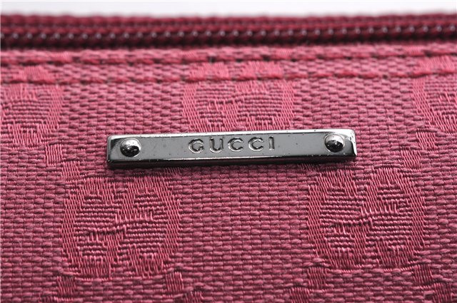 Authentic GUCCI Vintage Hand Bag Pouch Purse GG Canvas Leather 07198 Pink 6453E