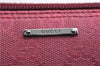 Authentic GUCCI Vintage Hand Bag Pouch Purse GG Canvas Leather 07198 Pink 6453E