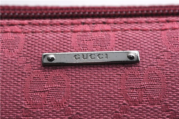 Authentic GUCCI Vintage Hand Bag Pouch Purse GG Canvas Leather 07198 Pink 6453E