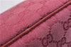 Authentic GUCCI Vintage Hand Bag Pouch Purse GG Canvas Leather 07198 Pink 6453E