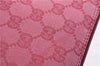 Authentic GUCCI Vintage Hand Bag Pouch Purse GG Canvas Leather 07198 Pink 6453E