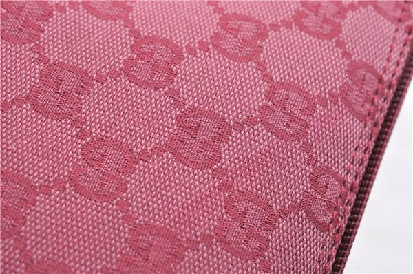 Authentic GUCCI Vintage Hand Bag Pouch Purse GG Canvas Leather 07198 Pink 6453E