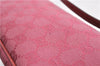 Authentic GUCCI Vintage Hand Bag Pouch Purse GG Canvas Leather 07198 Pink 6453E