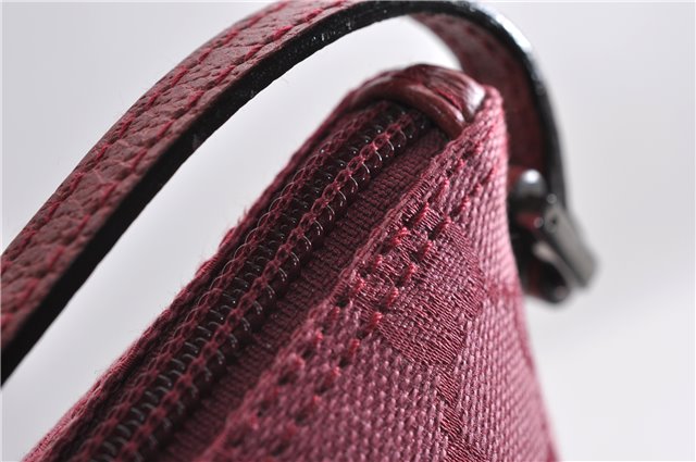 Authentic GUCCI Vintage Hand Bag Pouch Purse GG Canvas Leather 07198 Pink 6453E