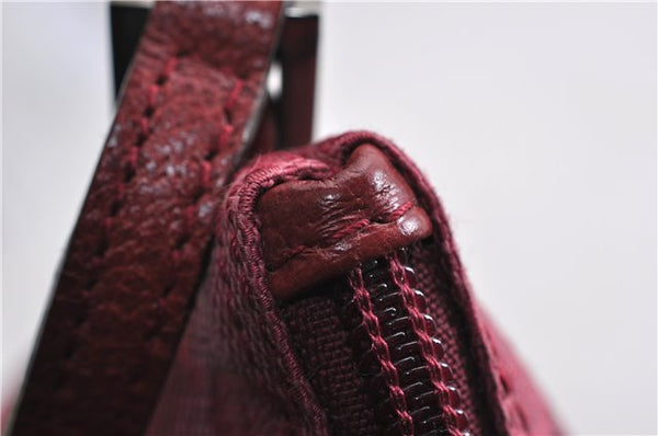 Authentic GUCCI Vintage Hand Bag Pouch Purse GG Canvas Leather 07198 Pink 6453E