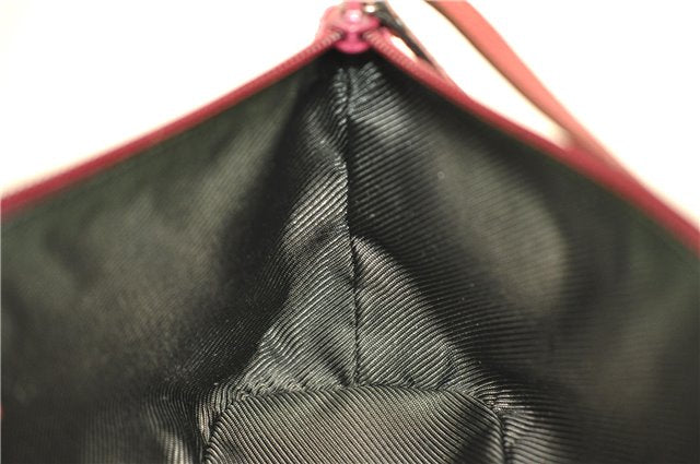 Authentic GUCCI Vintage Hand Bag Pouch Purse GG Canvas Leather 07198 Pink 6453E