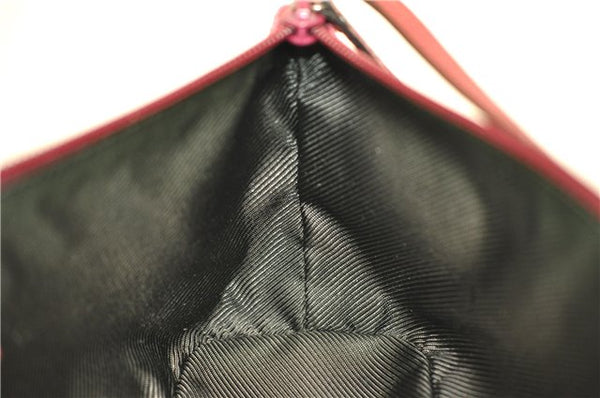 Authentic GUCCI Vintage Hand Bag Pouch Purse GG Canvas Leather 07198 Pink 6453E