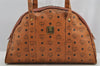 Authentic MCM Visetos Leather Vintage Shoulder Bag Brown 6455I