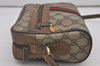 Authentic GUCCI Web Sherry Line Shoulder Cross Bag GG PVC Leather Brown 6458I