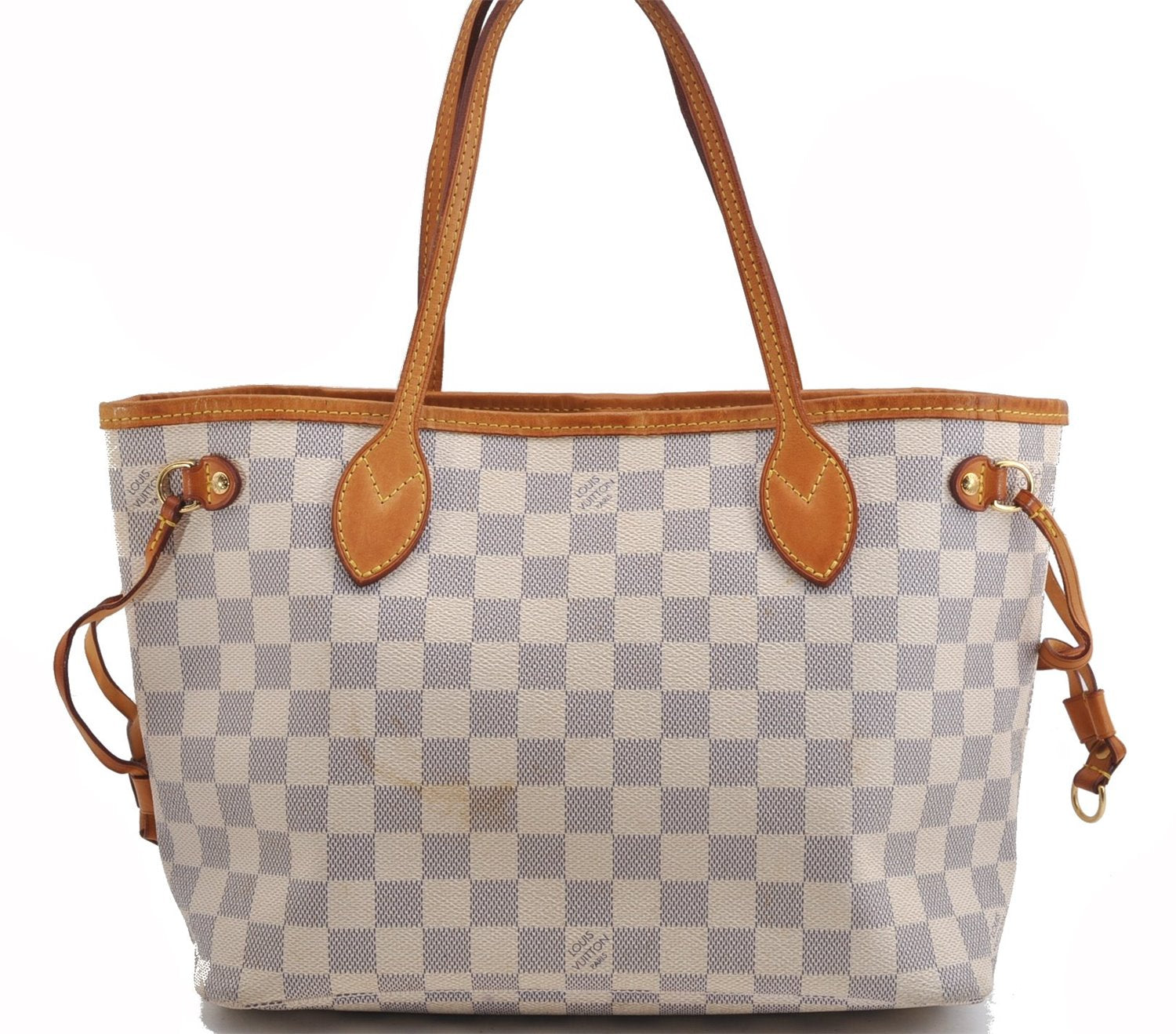 Authentic Louis Vuitton Damier Azur Neverfull PM Tote Bag N51110 LV 6459F