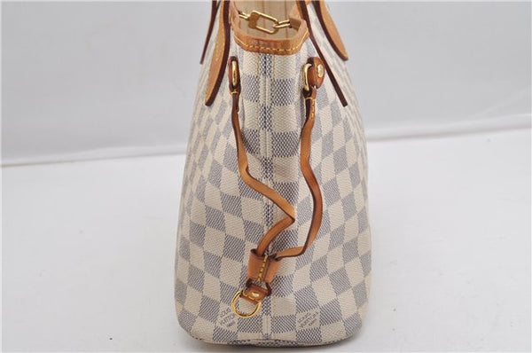 Authentic Louis Vuitton Damier Azur Neverfull PM Tote Bag N51110 LV 6459F