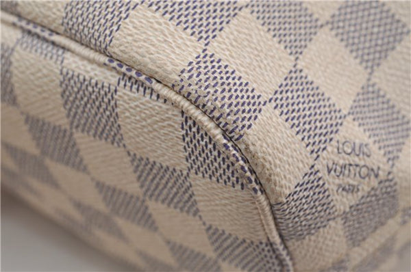 Authentic Louis Vuitton Damier Azur Neverfull PM Tote Bag N51110 LV 6459F