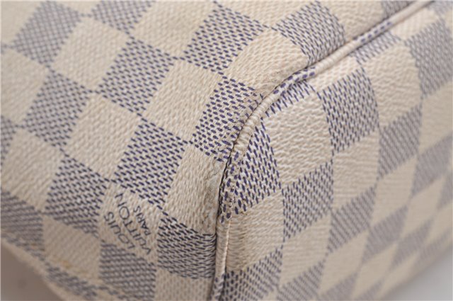 Authentic Louis Vuitton Damier Azur Neverfull PM Tote Bag N51110 LV 6459F