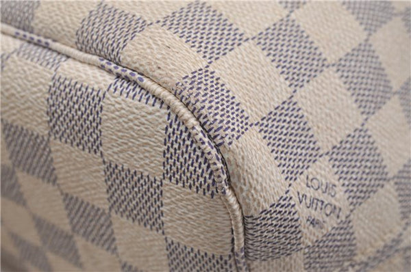 Authentic Louis Vuitton Damier Azur Neverfull PM Tote Bag N51110 LV 6459F