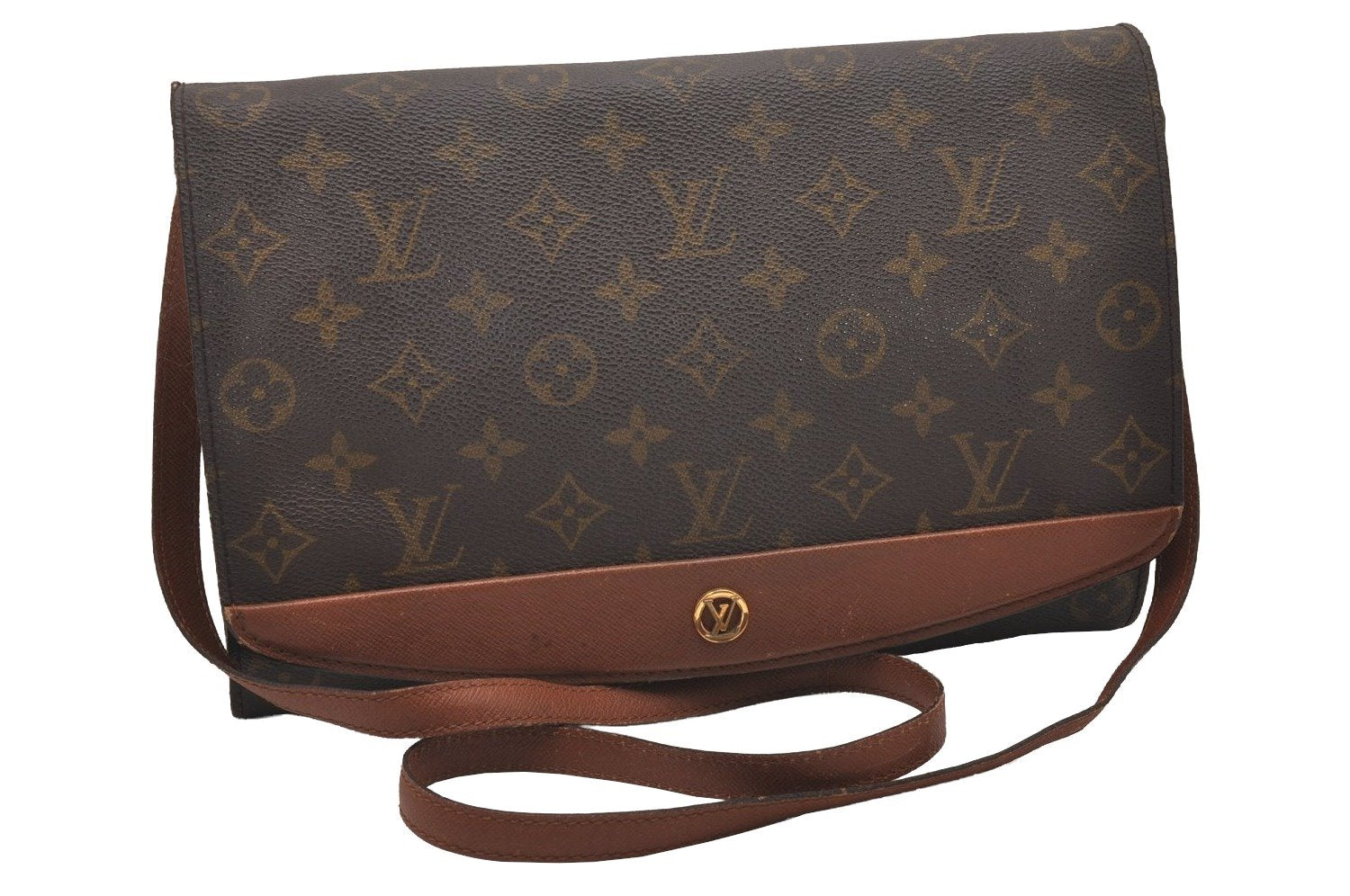 Authentic Louis Vuitton Monogram Bordeaux M51797 2Way Shoulder Clutch Bag 6460I