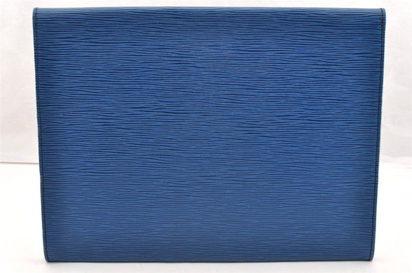 Authentic Louis Vuitton Epi Iena 32 Clutch Hand Bag Purse Blue M52715 LV 6461I