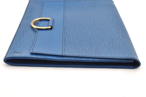 Authentic Louis Vuitton Epi Iena 32 Clutch Hand Bag Purse Blue M52715 LV 6461I