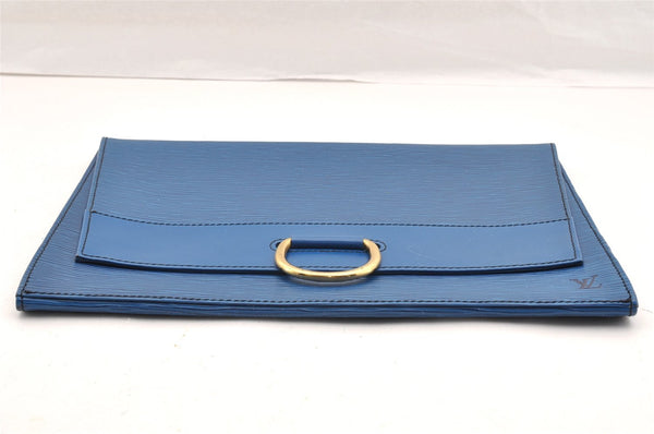 Authentic Louis Vuitton Epi Iena 32 Clutch Hand Bag Purse Blue M52715 LV 6461I