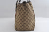 Authentic GUCCI Web Sherry Line Tote Bag GG Canvas Leather 139260 Brown 6462I