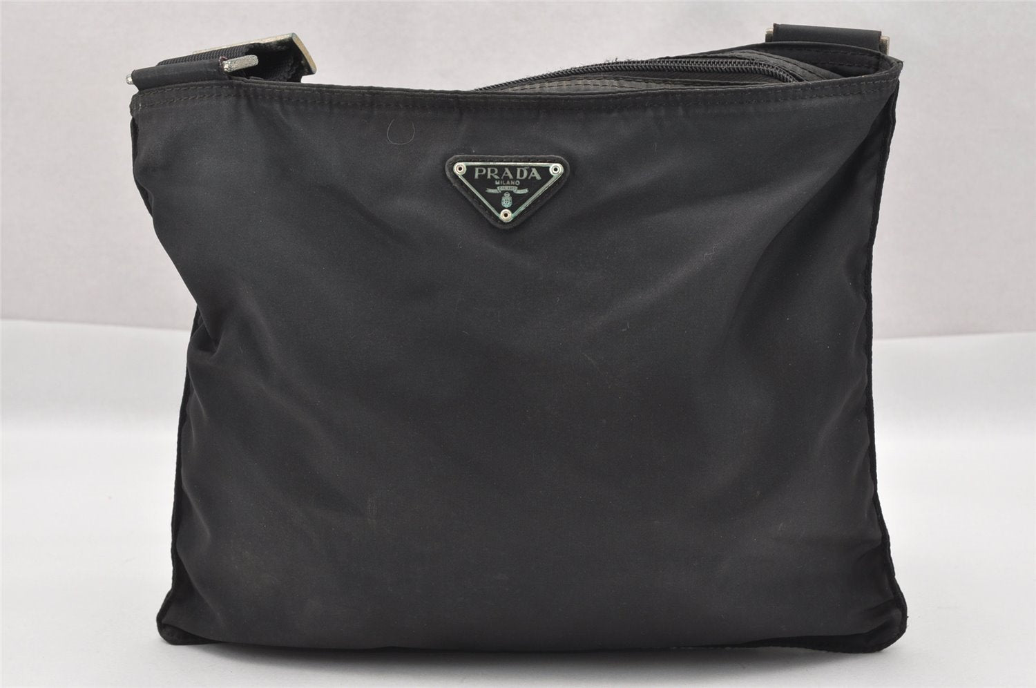 Authentic PRADA Vintage Nylon Tessuto Shoulder Cross Body Bag Purse Black 6478I