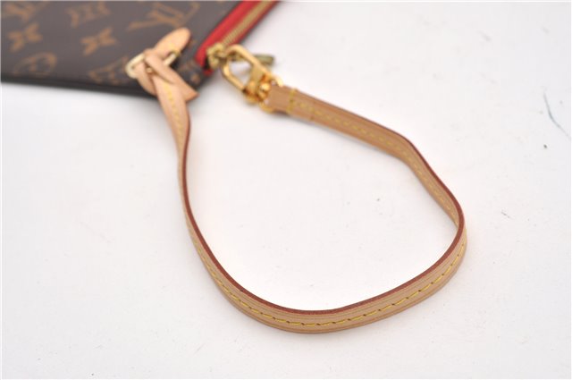 Authentic Louis Vuitton Monogram Neverfull Pouch Purse Clutch Bag Red LV 6479F