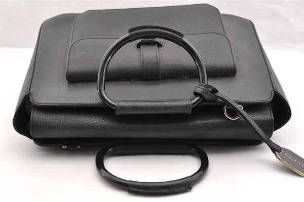 Authentic GUCCI Vintage 2Way Hand Bag Leather Black Junk 6480I