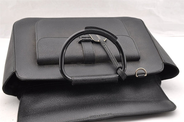 Authentic GUCCI Vintage 2Way Hand Bag Leather Black Junk 6480I