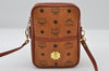 Authentic MCM Visetos Leather Vintage Shoulder Cross Body Bag Purse Brown 6481I