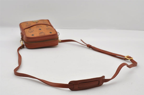 Authentic MCM Visetos Leather Vintage Shoulder Cross Body Bag Purse Brown 6481I