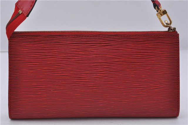 Authentic LOUIS VUITTON Epi Pochette Accessoires Pouch Red M52947 LV 6482C