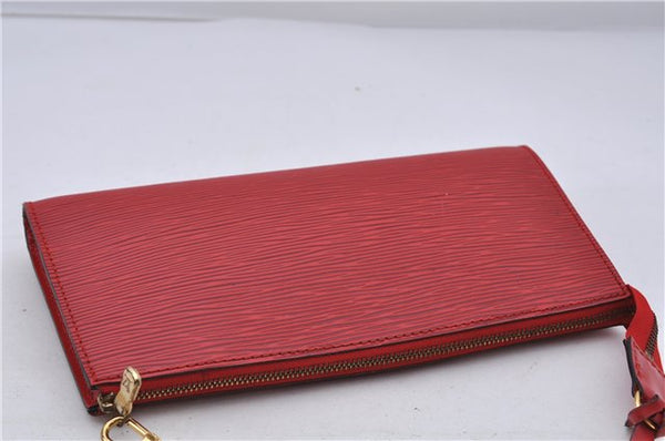 Authentic LOUIS VUITTON Epi Pochette Accessoires Pouch Red M52947 LV 6482C