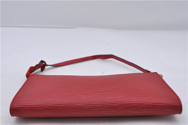 Authentic LOUIS VUITTON Epi Pochette Accessoires Pouch Red M52947 LV 6482C