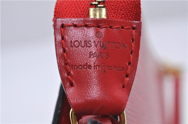 Authentic LOUIS VUITTON Epi Pochette Accessoires Pouch Red M52947 LV 6482C