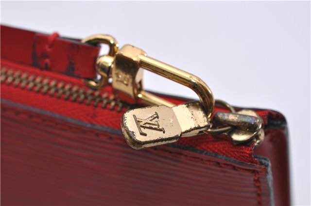 Authentic LOUIS VUITTON Epi Pochette Accessoires Pouch Red M52947 LV 6482C