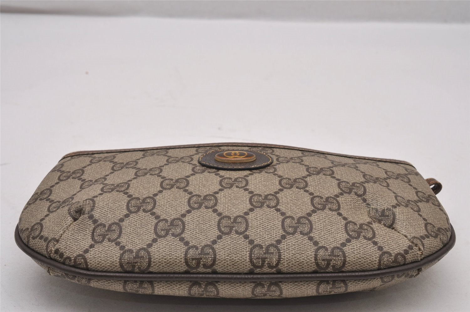 Authentic GUCCI Shoulder Cross Body Bag Purse GG PVC Leather Brown Junk 6482I