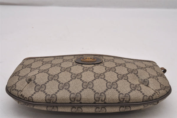 Authentic GUCCI Shoulder Cross Body Bag Purse GG PVC Leather Brown Junk 6482I