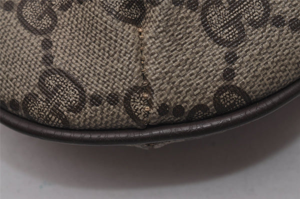 Authentic GUCCI Shoulder Cross Body Bag Purse GG PVC Leather Brown Junk 6482I