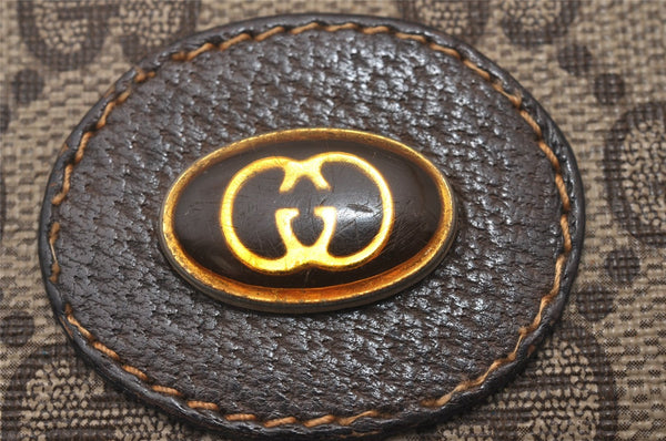 Authentic GUCCI Shoulder Cross Body Bag Purse GG PVC Leather Brown Junk 6482I