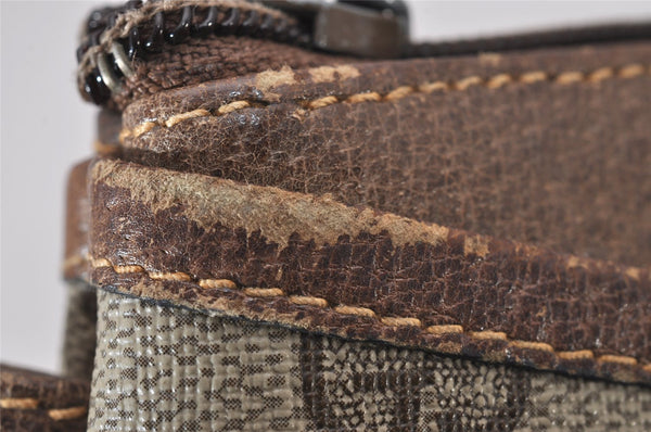 Authentic GUCCI Shoulder Cross Body Bag Purse GG PVC Leather Brown Junk 6482I