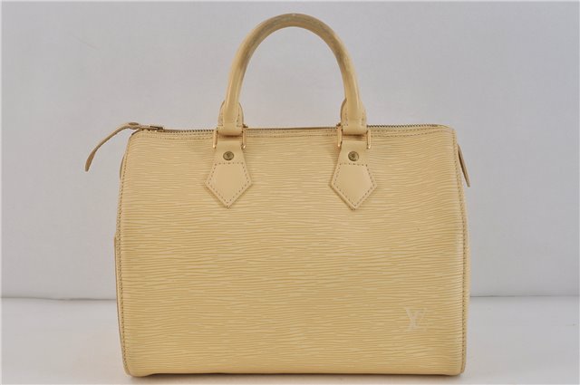 Authentic LOUIS VUITTON Epi Speedy 25 Hand Bag Beige Cream M4301A LV 6485C