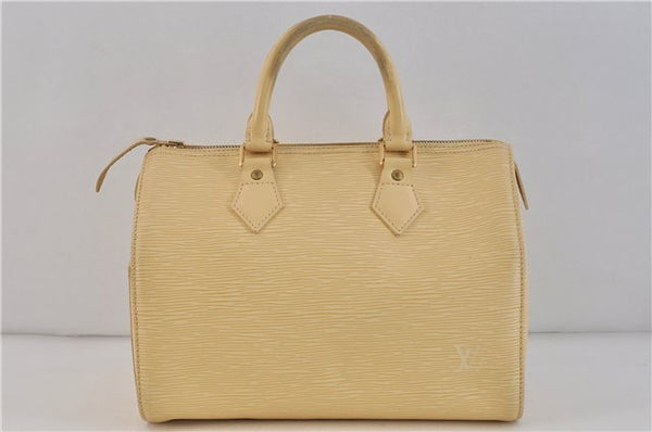 Authentic LOUIS VUITTON Epi Speedy 25 Hand Bag Beige Cream M4301A LV 6485C