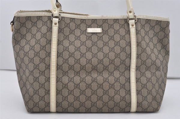 Authentic GUCCI Vintage Shoulder Tote Bag GG PVC Enamel 197953 Brown 6486I