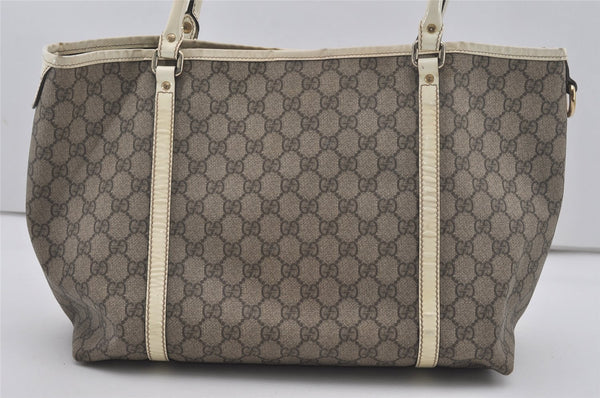 Authentic GUCCI Vintage Shoulder Tote Bag GG PVC Enamel 197953 Brown 6486I