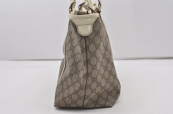 Authentic GUCCI Vintage Shoulder Tote Bag GG PVC Enamel 197953 Brown 6486I