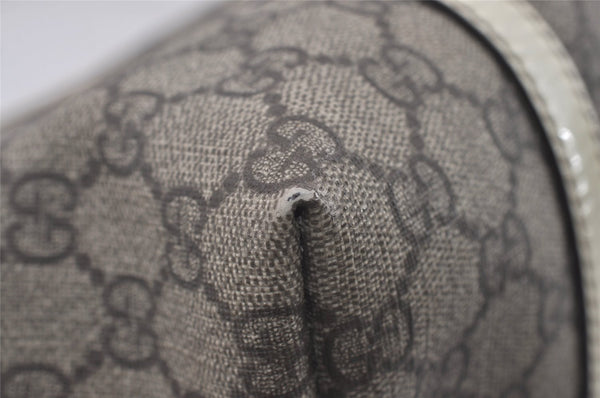 Authentic GUCCI Vintage Shoulder Tote Bag GG PVC Enamel 197953 Brown 6486I