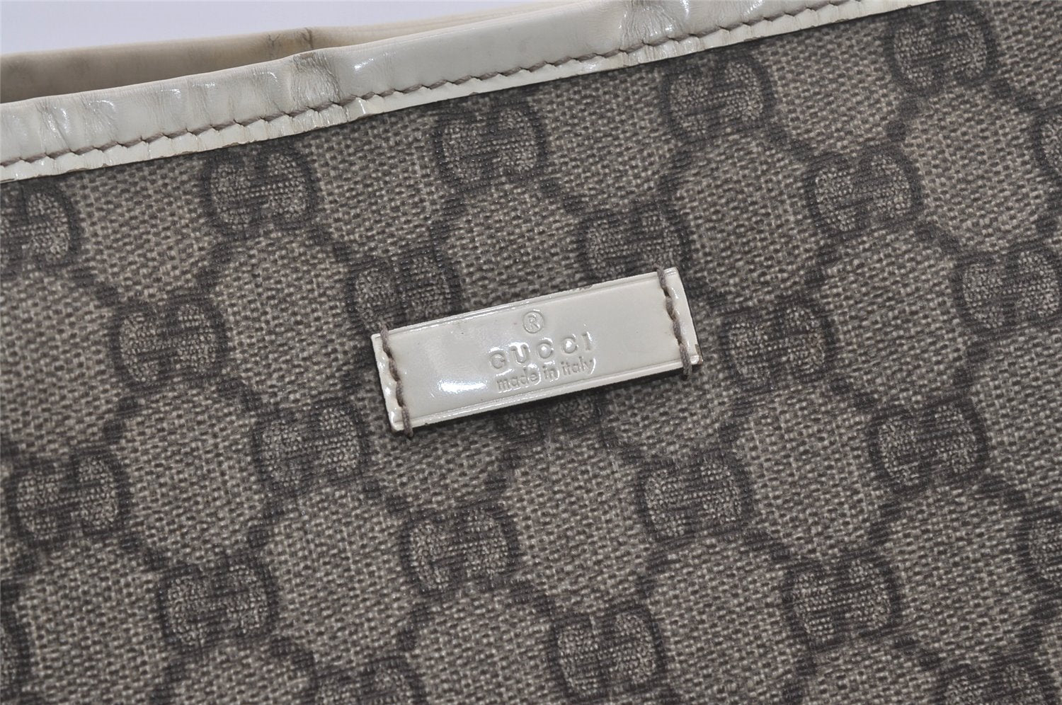 Authentic GUCCI Vintage Shoulder Tote Bag GG PVC Enamel 197953 Brown 6486I